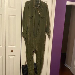 Olive Utility Jumpsuit by Fashion To Figure Sz 3